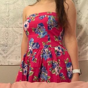A forever 21 floral strapless dress
